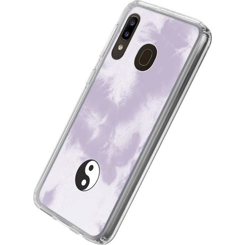 Purple and White Tie Dye Galaxy A20 Clear Case