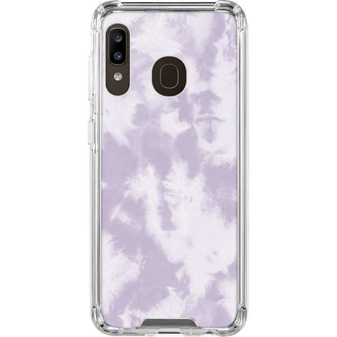 Purple and White Tie Dye Galaxy A30 Clear Case