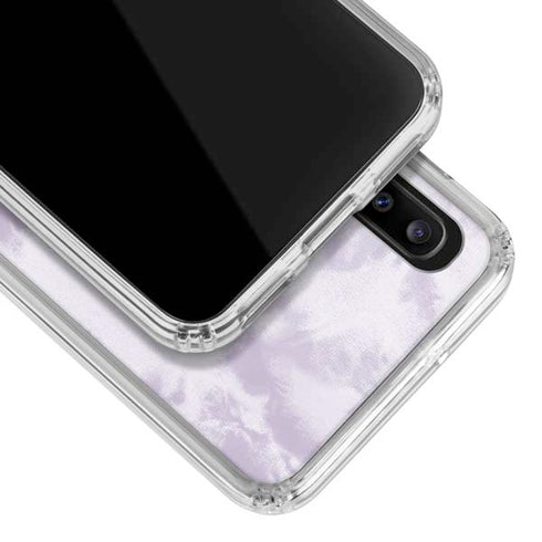 Purple and White Tie Dye Galaxy A30 Clear Case