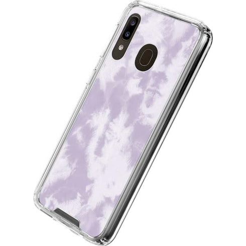 Purple and White Tie Dye Galaxy A30 Clear Case
