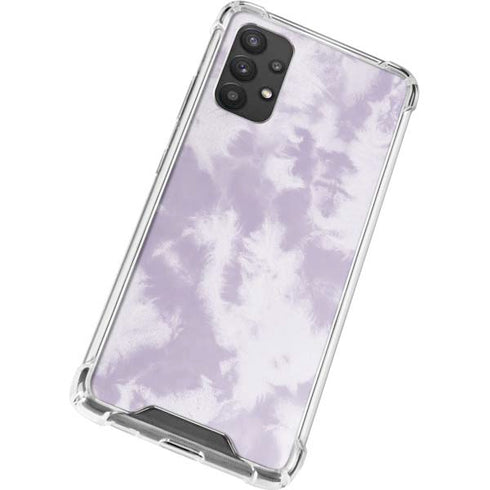 Purple and White Tie Dye Galaxy A32 5G Clear Case