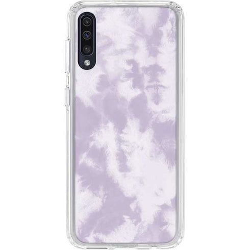 Purple and White Tie Dye Galaxy A50 Clear Case