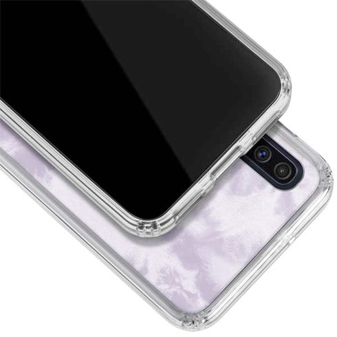 Purple and White Tie Dye Galaxy A50 Clear Case