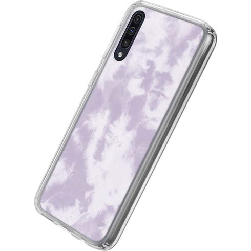 Purple and White Tie Dye Galaxy A50 Clear Case