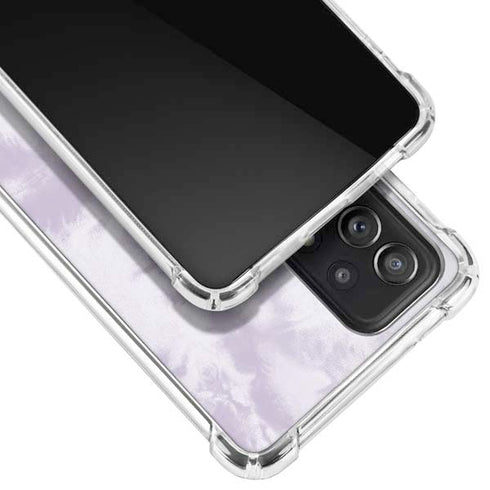 Purple and White Tie Dye Galaxy A52 5G Clear Case