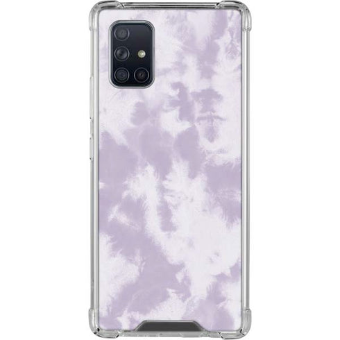 Purple and White Tie Dye Galaxy A71 5G Clear Case