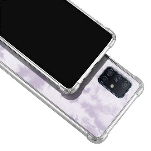 Purple and White Tie Dye Galaxy A71 5G Clear Case