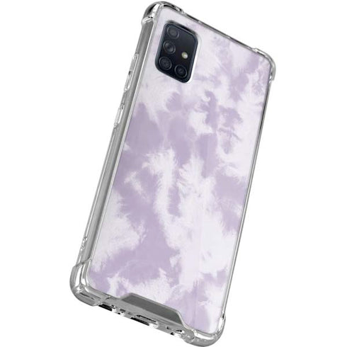 Purple and White Tie Dye Galaxy A71 5G Clear Case