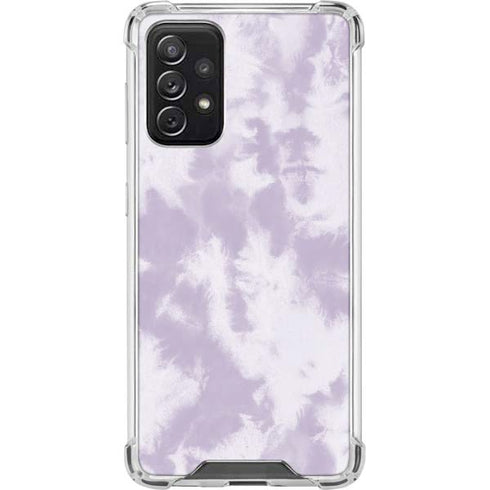 Purple and White Tie Dye Galaxy A72 5G Clear Case