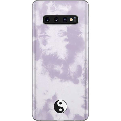 Purple and White Tie Dye Galaxy S10 Skin
