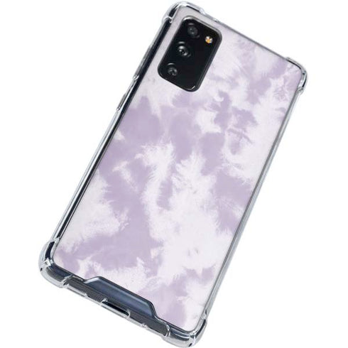 Purple and White Tie Dye Galaxy S20 FE Clear Case