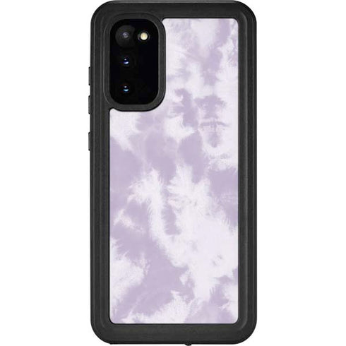 Purple and White Tie Dye Galaxy S20 Waterproof Case
