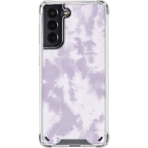 Purple and White Tie Dye Galaxy S21 5G Clear Case