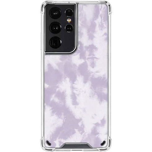 Purple and White Tie Dye Galaxy S21 Ultra 5G Clear Case