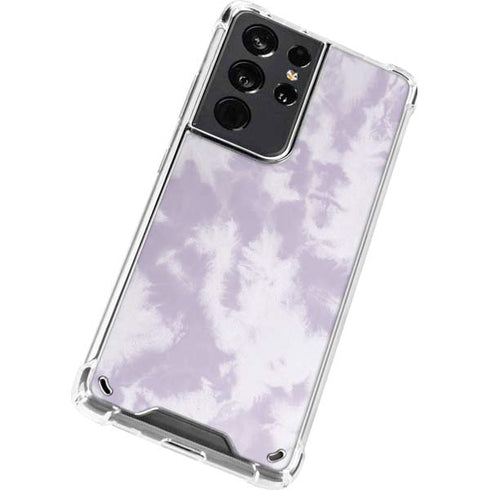 Purple and White Tie Dye Galaxy S21 Ultra 5G Clear Case