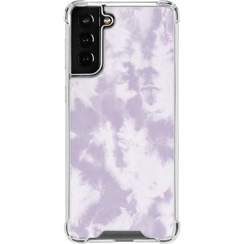 Purple and White Tie Dye Galaxy S22 Plus Clear Case