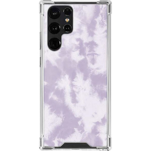 Purple and White Tie Dye Galaxy S22 Ultra Clear Case