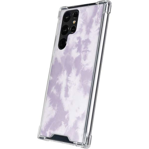 Purple and White Tie Dye Galaxy S22 Ultra Clear Case