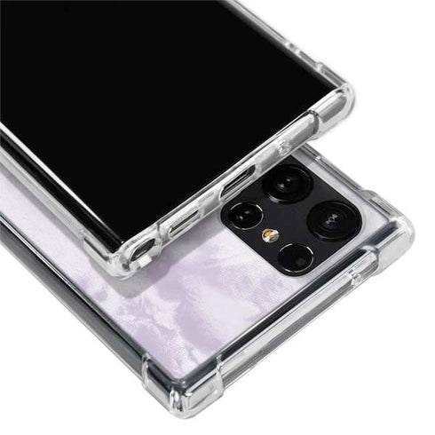 Purple and White Tie Dye Galaxy S22 Ultra Clear Case
