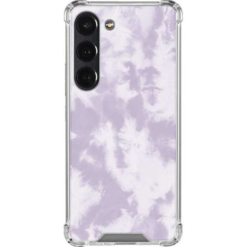 Purple and White Tie Dye Galaxy S23 Clear Case