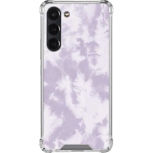 Purple and White Tie Dye Galaxy S23 Plus Clear Case