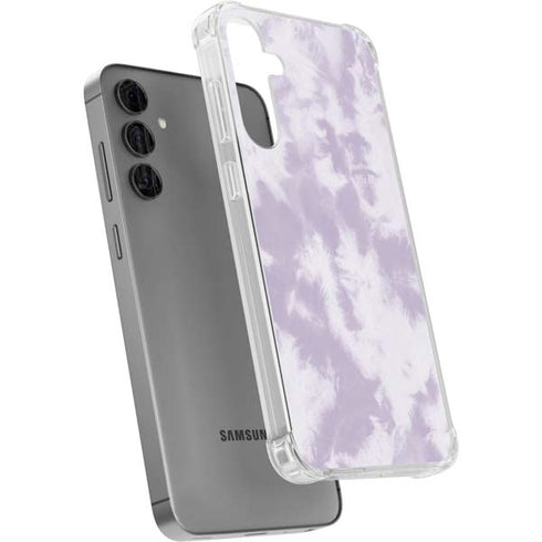 Purple and White Tie Dye Galaxy S24 Plus Clear Case