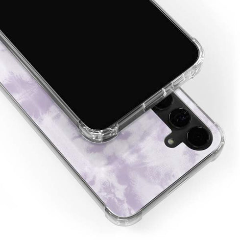 Purple and White Tie Dye Galaxy S24 Plus Clear Case