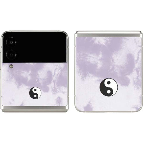 Purple and White Tie Dye Galaxy Z Flip3 5G Skin