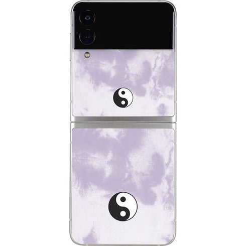 Purple and White Tie Dye Galaxy Z Flip3 5G Skin