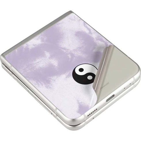 Purple and White Tie Dye Galaxy Z Flip3 5G Skin