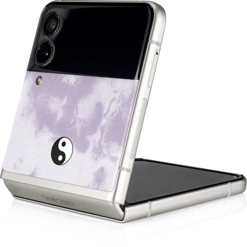 Purple and White Tie Dye Galaxy Z Flip3 5G Skin