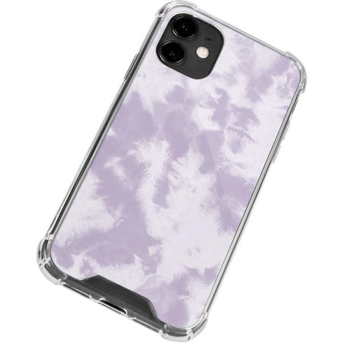 Purple and White Tie Dye iPhone 12 Clear Case