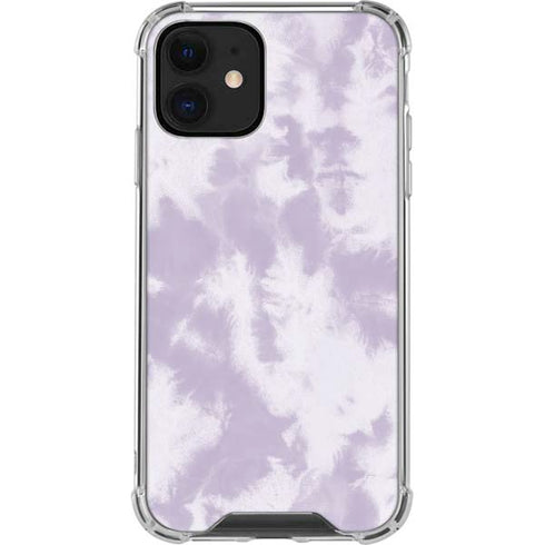 Purple and White Tie Dye iPhone 12 Mini Clear Case