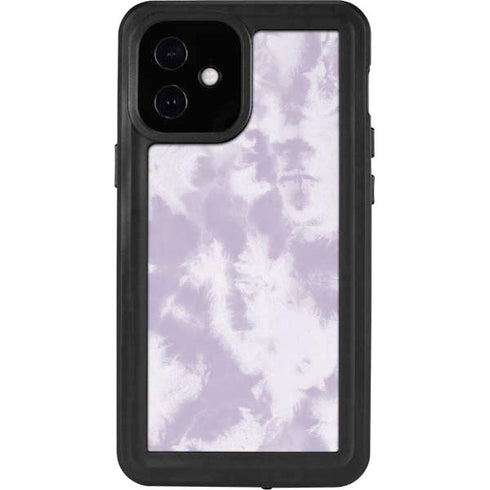 Purple and White Tie Dye iPhone 12 Mini Waterproof Case