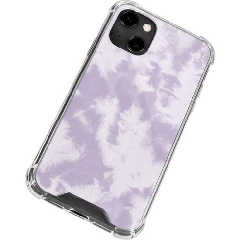 Purple and White Tie Dye iPhone 14 Clear Case