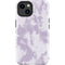 Purple and White Tie Dye iPhone 15 Plus Impact Case