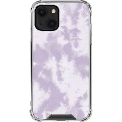 Purple and White Tie Dye iPhone 14 Plus Clear Case