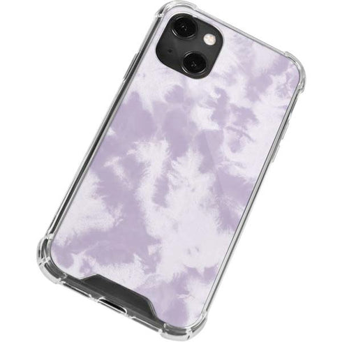 Purple and White Tie Dye iPhone 14 Plus Clear Case