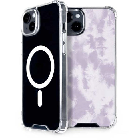 Purple and White Tie Dye iPhone 15 Plus MagSafe Case