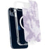 Purple and White Tie Dye iPhone 15 Plus MagSafe Case