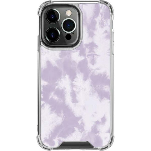 Purple and White Tie Dye iPhone 15 Pro Clear Case