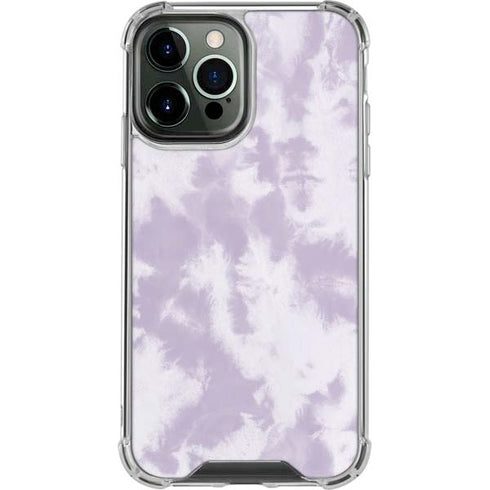 Purple and White Tie Dye iPhone 15 Pro Max Clear Case