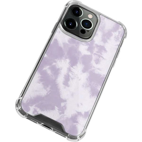 Purple and White Tie Dye iPhone 15 Pro Max Clear Case