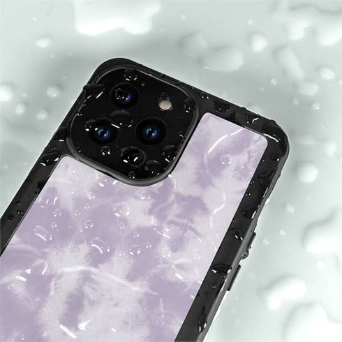Purple and White Tie Dye iPhone 14 Pro Max Waterproof Case