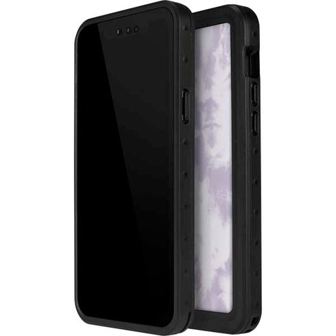 Purple and White Tie Dye iPhone 14 Pro Waterproof Case