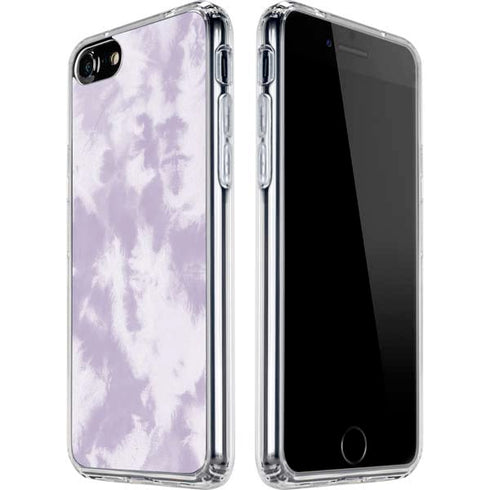 Purple and White Tie Dye iPhone SE (2nd & 3rd Gen) Clear Case