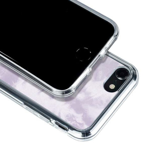 Purple and White Tie Dye iPhone SE (2nd & 3rd Gen) Clear Case
