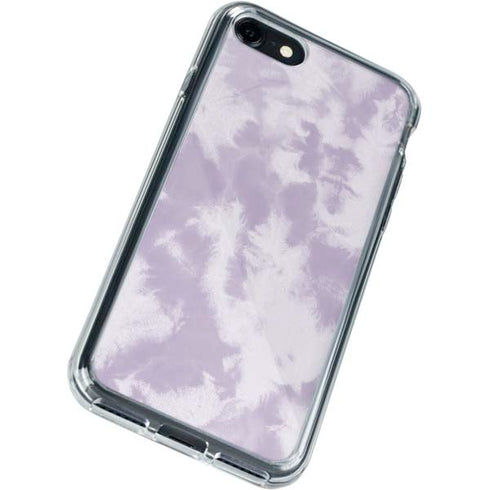 Purple and White Tie Dye iPhone SE (2nd & 3rd Gen) Clear Case