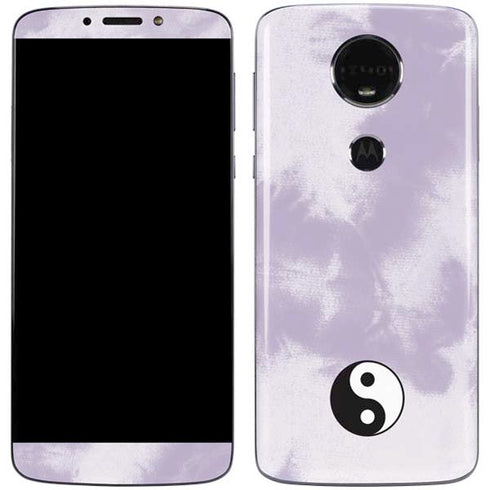 Purple and White Tie Dye Moto E5 Plus Skin