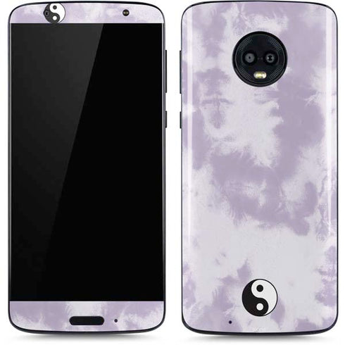 Purple and White Tie Dye Moto G6 Skin
